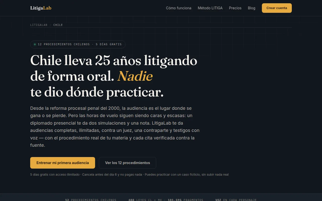 LitigaLab - simulador de audiencias para abogados